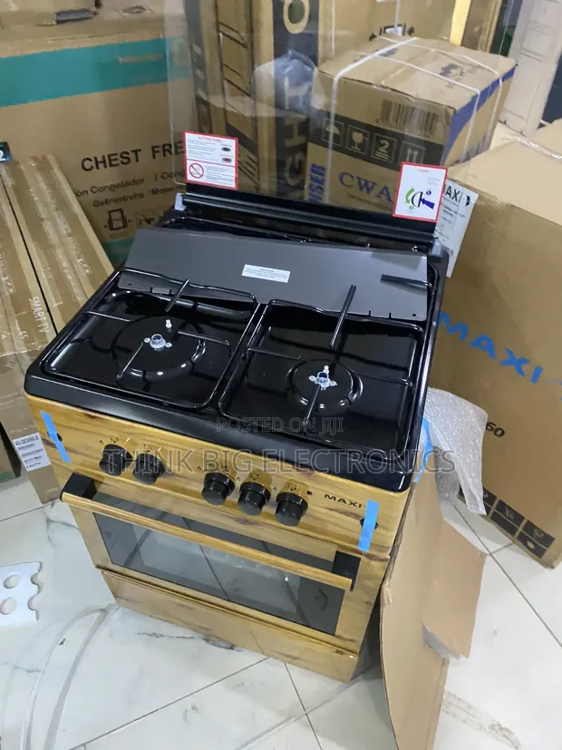 Maxi 60x60 (3+1) Standing Gas Cooker with Oven - Wood Design - 1