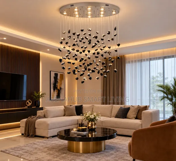 Light Luxury LED Crystal Chandelier - Modern Lobby Design - 1