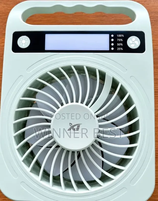 Rechargeable Portable Lightning Table Fan - 1