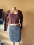 Akube Brown Cowgirl Style Cotton Top - XL - 2