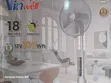 Vinwell Solar Standing Fan with Panel, Bulbs & Remote - 1
