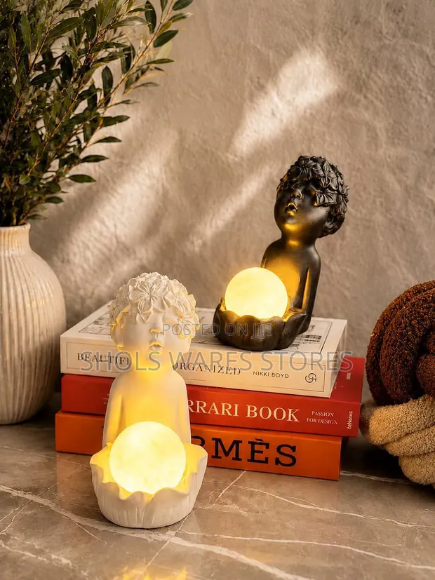 Moon Boy Lotus Lamp - Aesthetic Night Light Decor - 1
