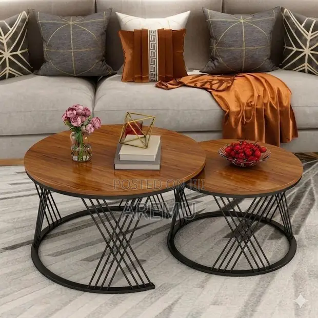 2-in-1 Faux Marble Center Table - 1