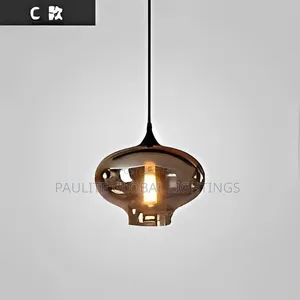 Single Smoky Glass Pendant Light