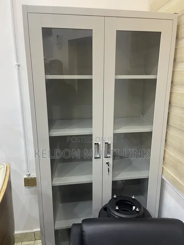 Metal Cabinet and Bookshelf - 1