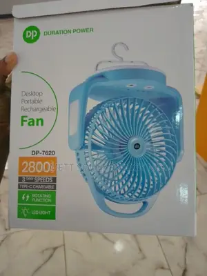 DP-7620 Rechargeable Desktop Fan with LED Light