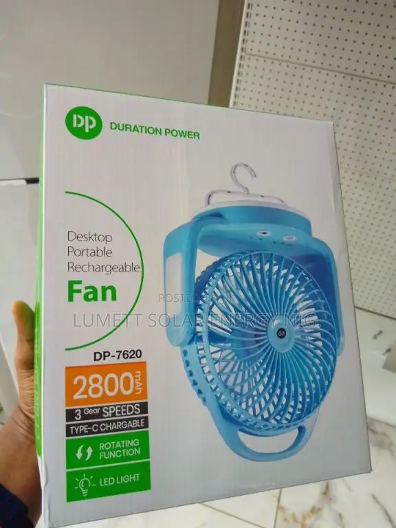 DP Small Portable Rechargeable Table Fan - 1