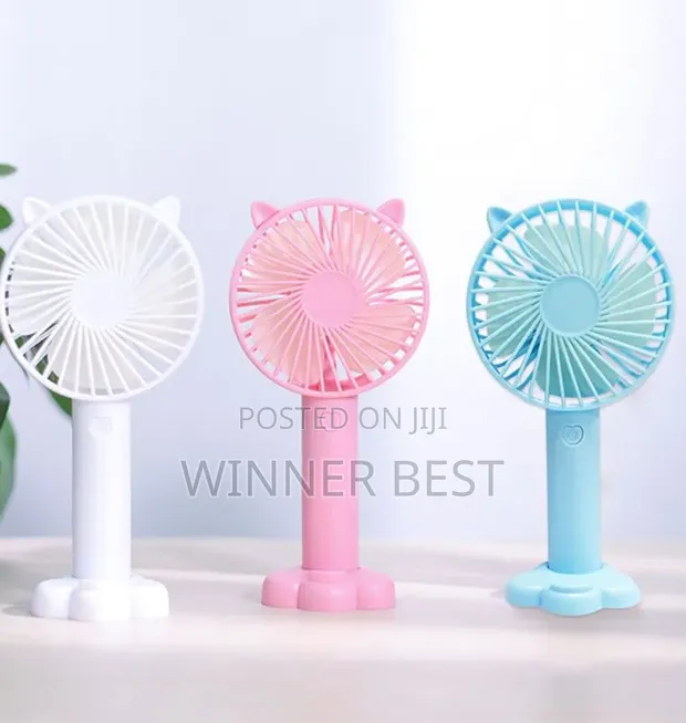 4" Rechargeable Mini Table Fan with Phone Holder - 1