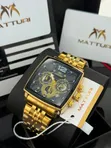 Matturi Chronograph Watch - Bakin Karfe, Zinare - 1