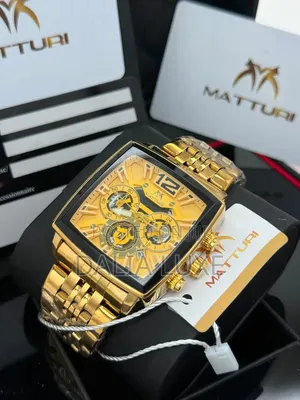 Matturi Chronograph Watch - Bakin Karfe, Zinare