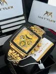 Matturi Chronograph Watch - Bakin Karfe, Zinare - 4