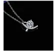 Women's Crescent Solitaire Zircon Necklace - 1