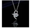 Women's Crescent Solitaire Zircon Necklace - 2