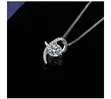 Women's Crescent Solitaire Zircon Necklace - 3