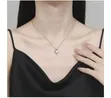 Women's Crescent Solitaire Zircon Necklace - 4