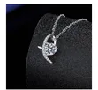 Women's Crescent Solitaire Zircon Necklace - 5
