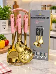 7pc Luxury Gold/Marble Design Cookware Set (Spoons) - 2