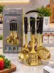 7pc Luxury Gold/Marble Design Cookware Set (Spoons) - 3