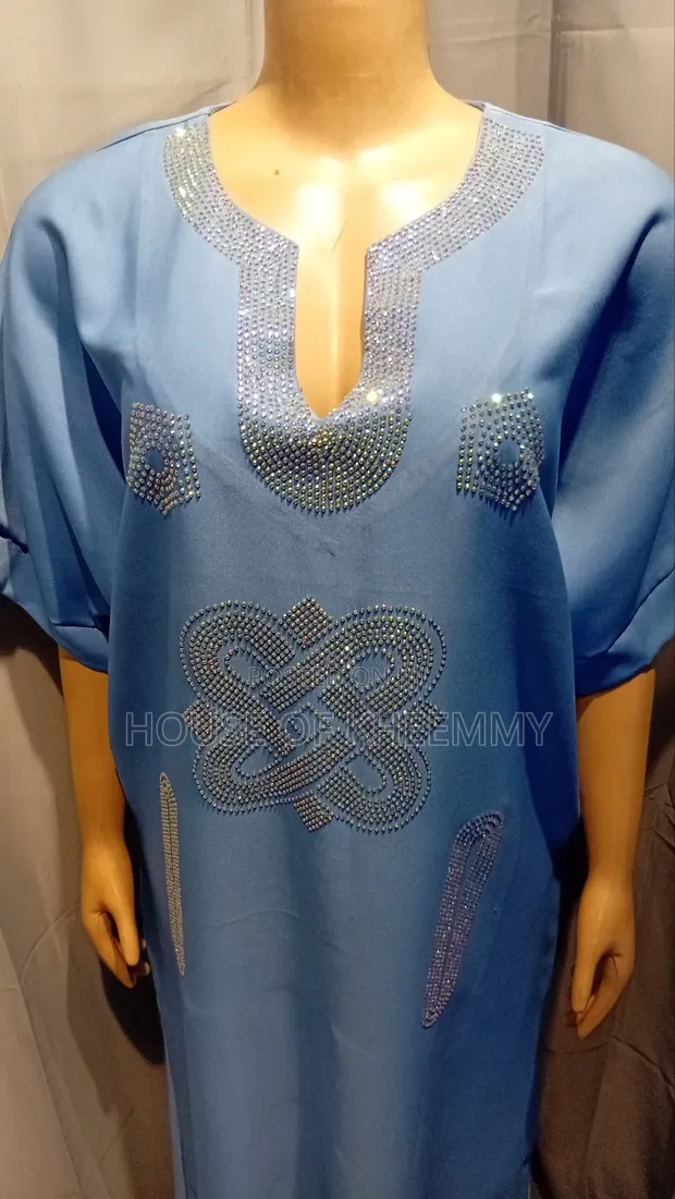 RTW Original Stoned Danshiki Gown - Baby Blue - 1