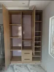 Used Double Wardrobe - Natural Wood Finish - 1