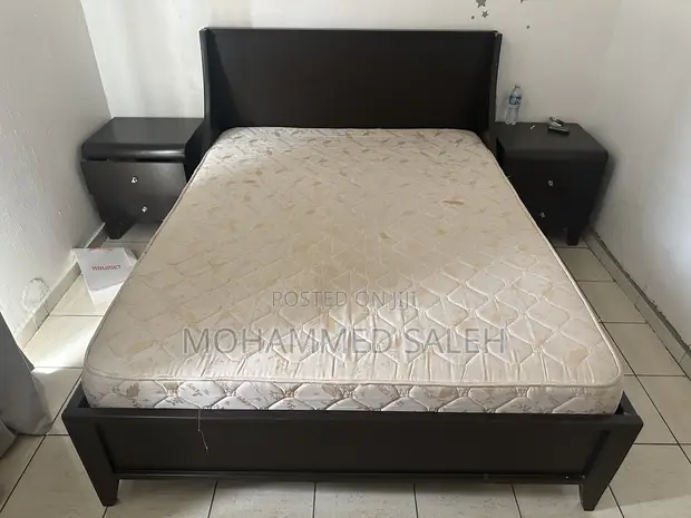 Modern King Size Bed Frame + 2 Bedside Tables - 1
