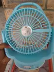 DP Portable Rechargeable Desktop Fan with LED Light - 1