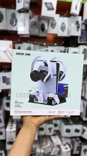 Green Lion PS5 Cooling Stand with Charging Station