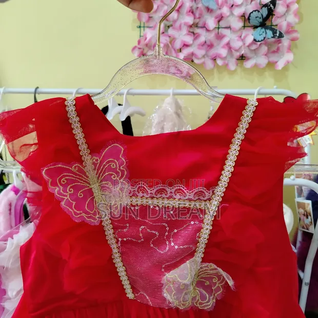 Red Flower Gown for Kids (Ages 8-11) - 1