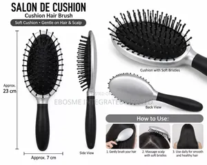 Salon De Cushion Soft Hair Scalp Brush - Black