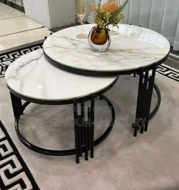 Home Interiors Round Black Center Table - 1
