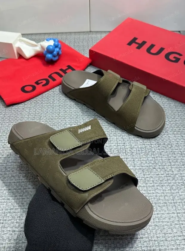 HUGO Sandal ɗin Ɓata-Bata Mai Ɗaurin Ƙafa Biyu - Olive - 1