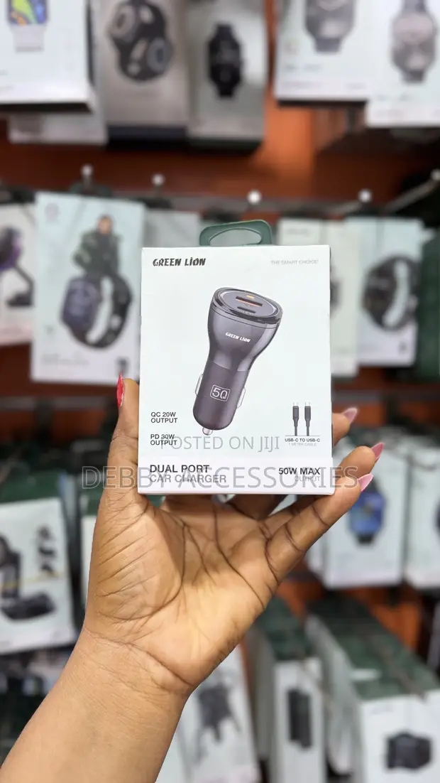 Greenlion 50W Dual Port Car Charger with USB-C to C Cable - 1