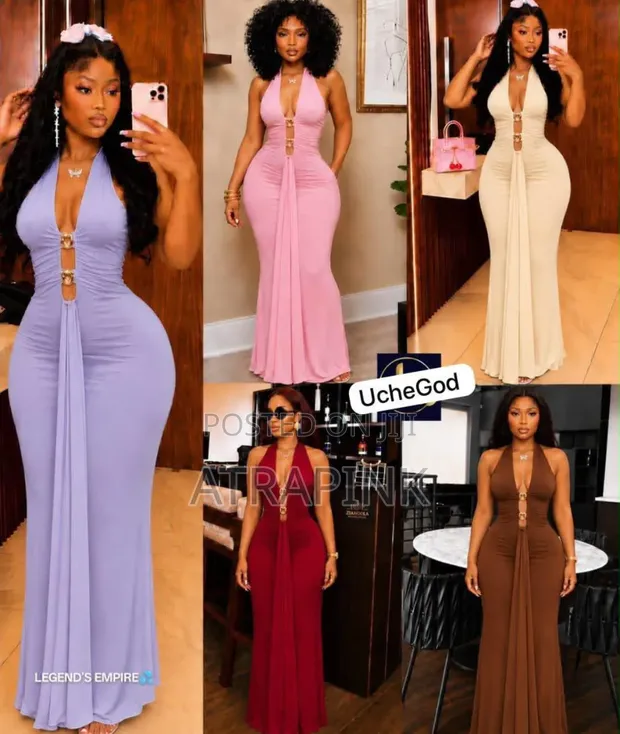 Beautiful Multi-Color Bodycon Dinner Gown - 1