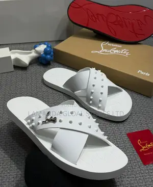 Christian Louboutin Studded Crisscross Slide Sandals