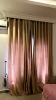 Country Curtains Gold Cotton Motorized Shades (Used) - 1