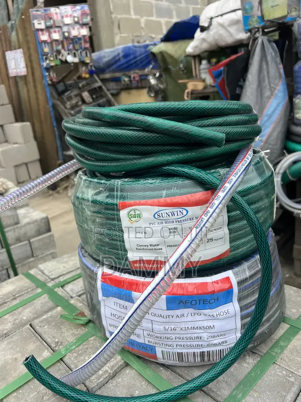 Green PVC Reinforced Braided Water and Air Hose - 1