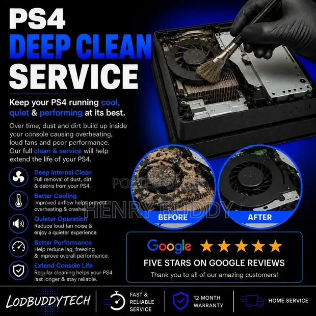 PS4 Console Deep Cleaning Service - 1