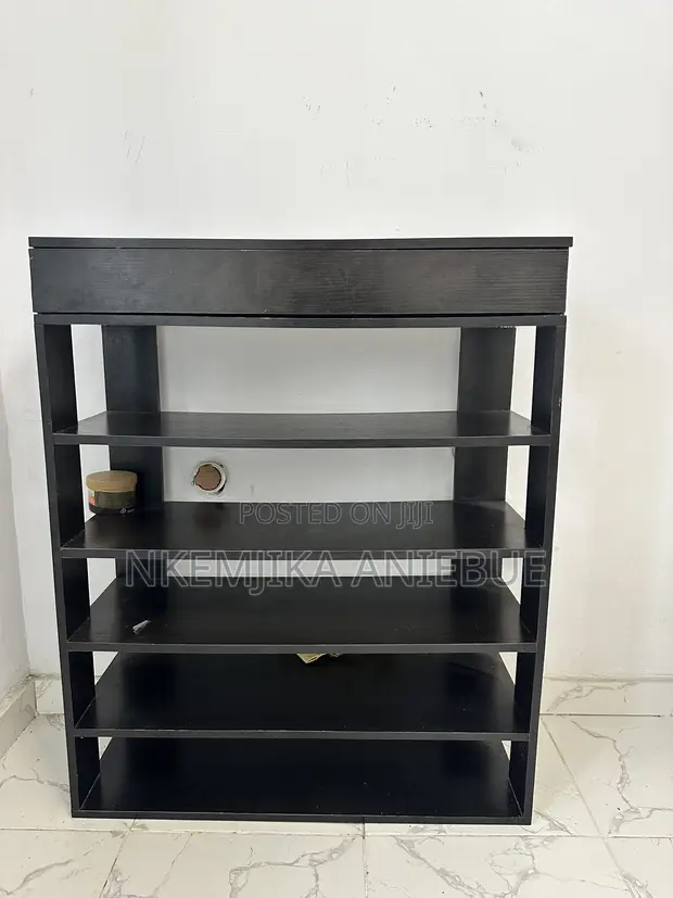 Wooden Shoe Rack with Drawer - 1