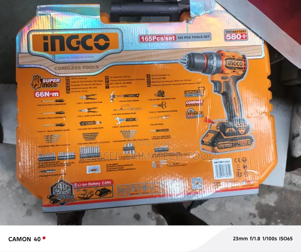 165 Pcs Ingeco Cordless Drill Machine - 1