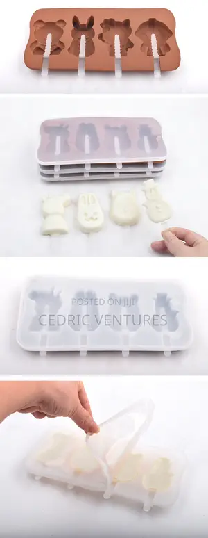 4-Link Silicone DIY Cartoon Ice Cream Mold Da Rufi