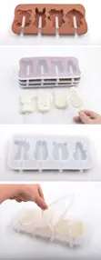 4-Link Silicone DIY Cartoon Ice Cream Mold Da Rufi - 2