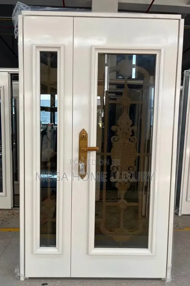 Classic Ivory Scrollwork Security Door - 1