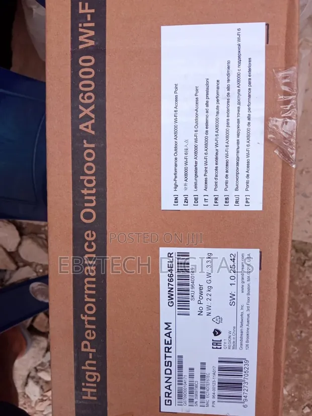 Grandstream GWN7664ELR AX6000 WiFi 6 Wurin Waje Access Point - 1