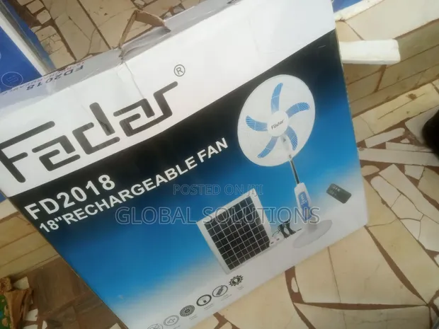 Fadar 18" Rechargeable Solar Fan - 1