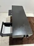 Black Wooden Study Desk with Drawers - 1