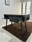 Black Wooden Study Desk with Drawers - 3