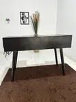 Black Wooden Study Desk with Drawers - 4