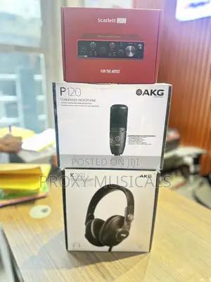 Focusrite Scarlett 2i2, AKG P120 Microphone & K361 Headphones Bundle