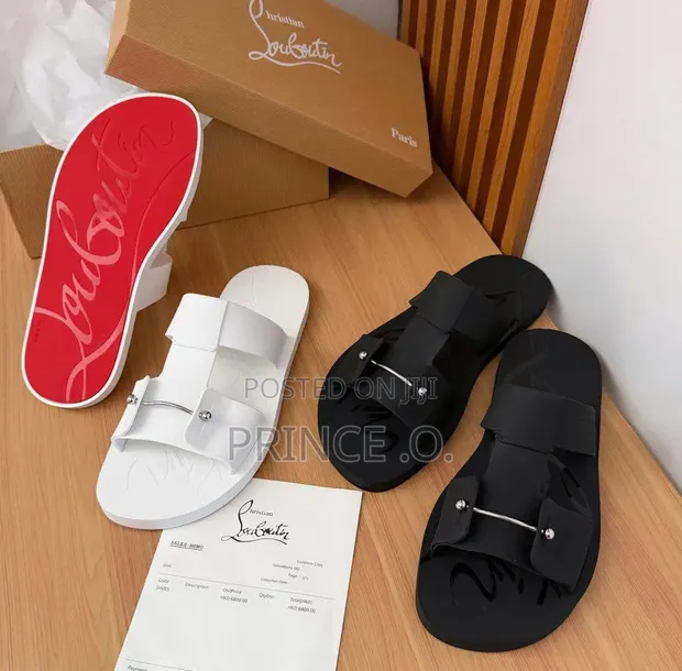 Christian Louboutin Slippers - Black Leather - 1