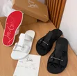 Christian Louboutin Slippers - Black Leather - 1